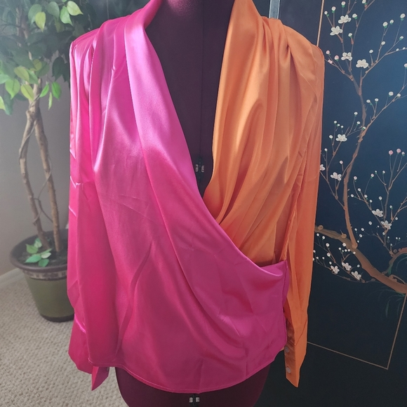 NEW Orange and Pink Shein blouse - Picture 3 of 11
